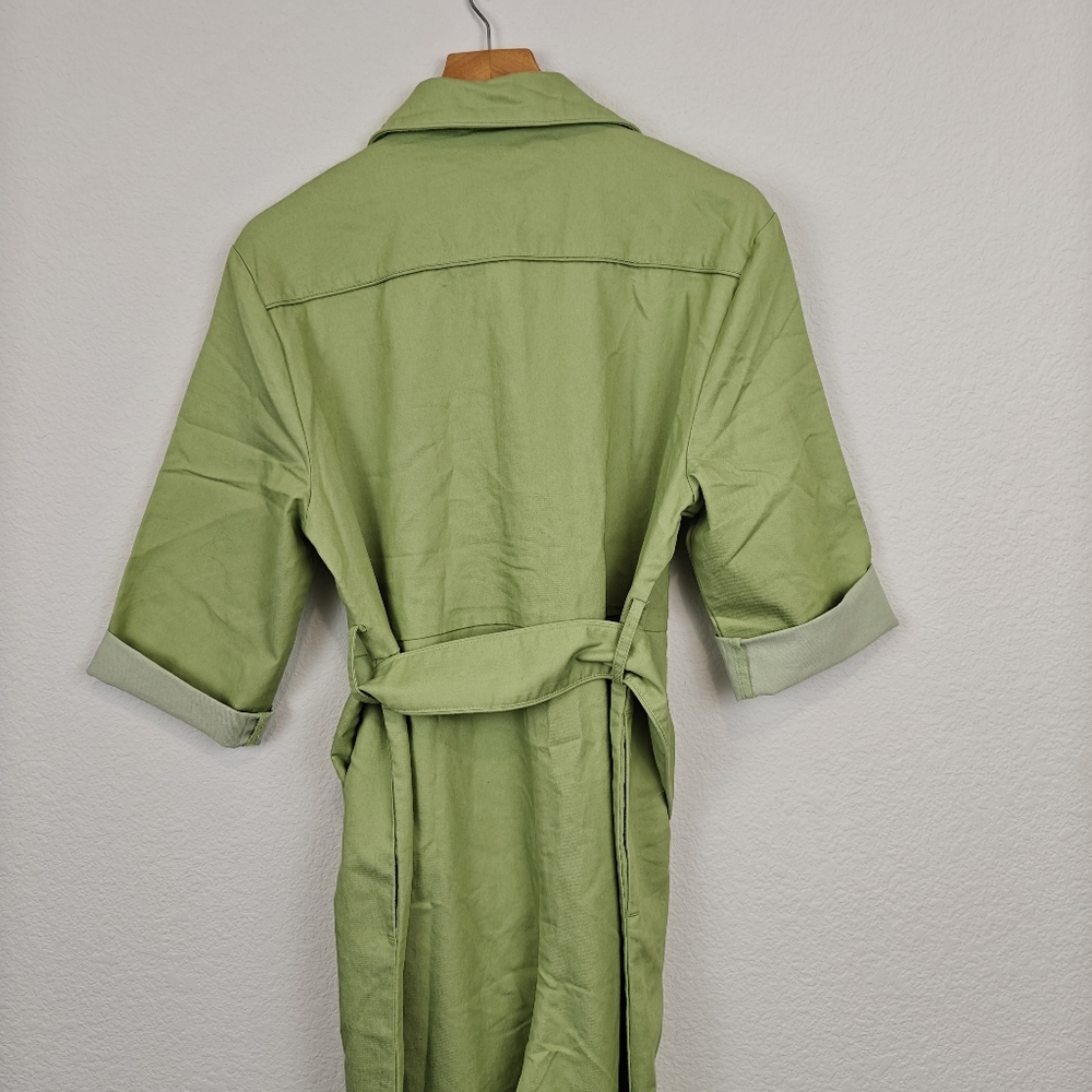 House Of Sunny NWT Golden Years Lime Green Belted 3/4 Sleeves Jumpsuit Sz 8 - Picture 12 of 15